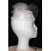 's White Satin Pillbox Dress Hat with Veil and Floral Design  eb-77817116